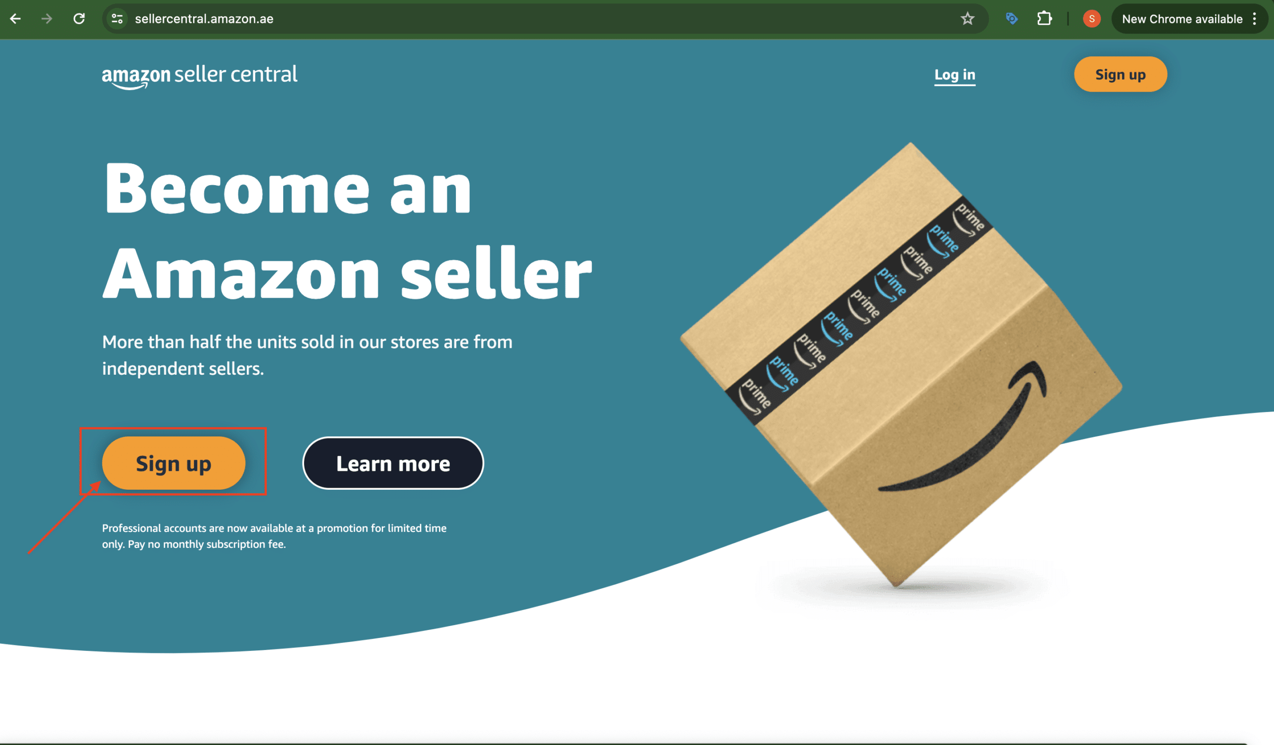 Amazon Sign up Screenshot